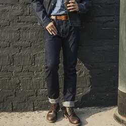 Rode Tornado 12oz slanke rechte jeans Rinsed Spring heren rode zelfkant denim broek GT-0003