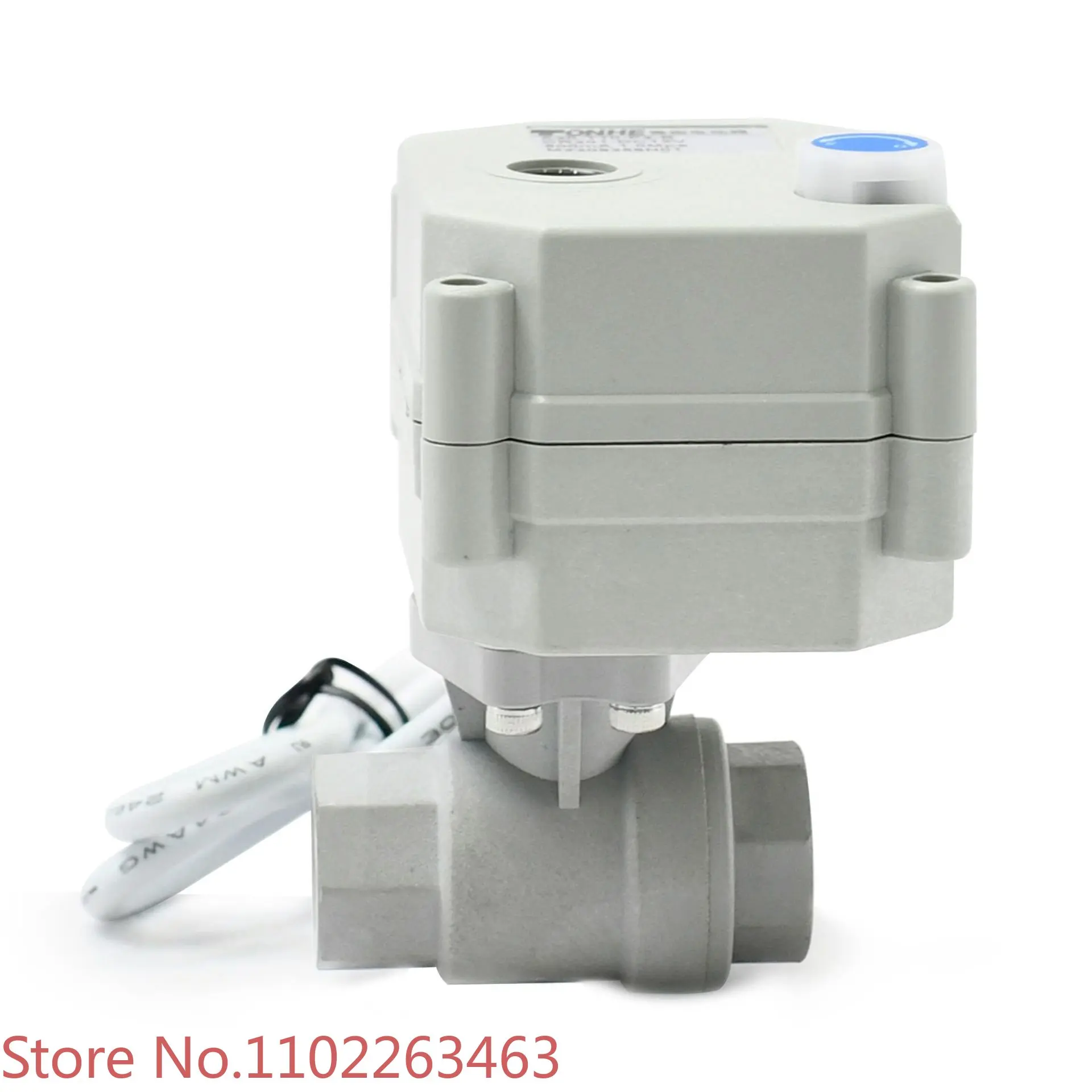 2-point miniature electric valve full-bore straight-through PPO two-piece acid-alkali resistant valve 9-24V DN8 ball valve