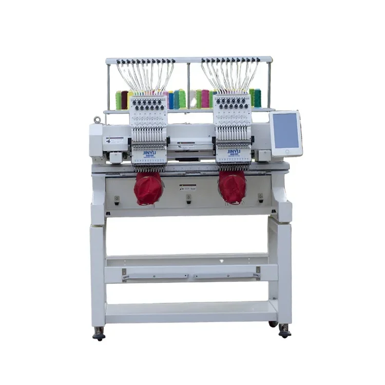 Macchina da ricamo per cappelli JinYu a 2 teste computerizzata per borse jeans con servizio post-vendita
