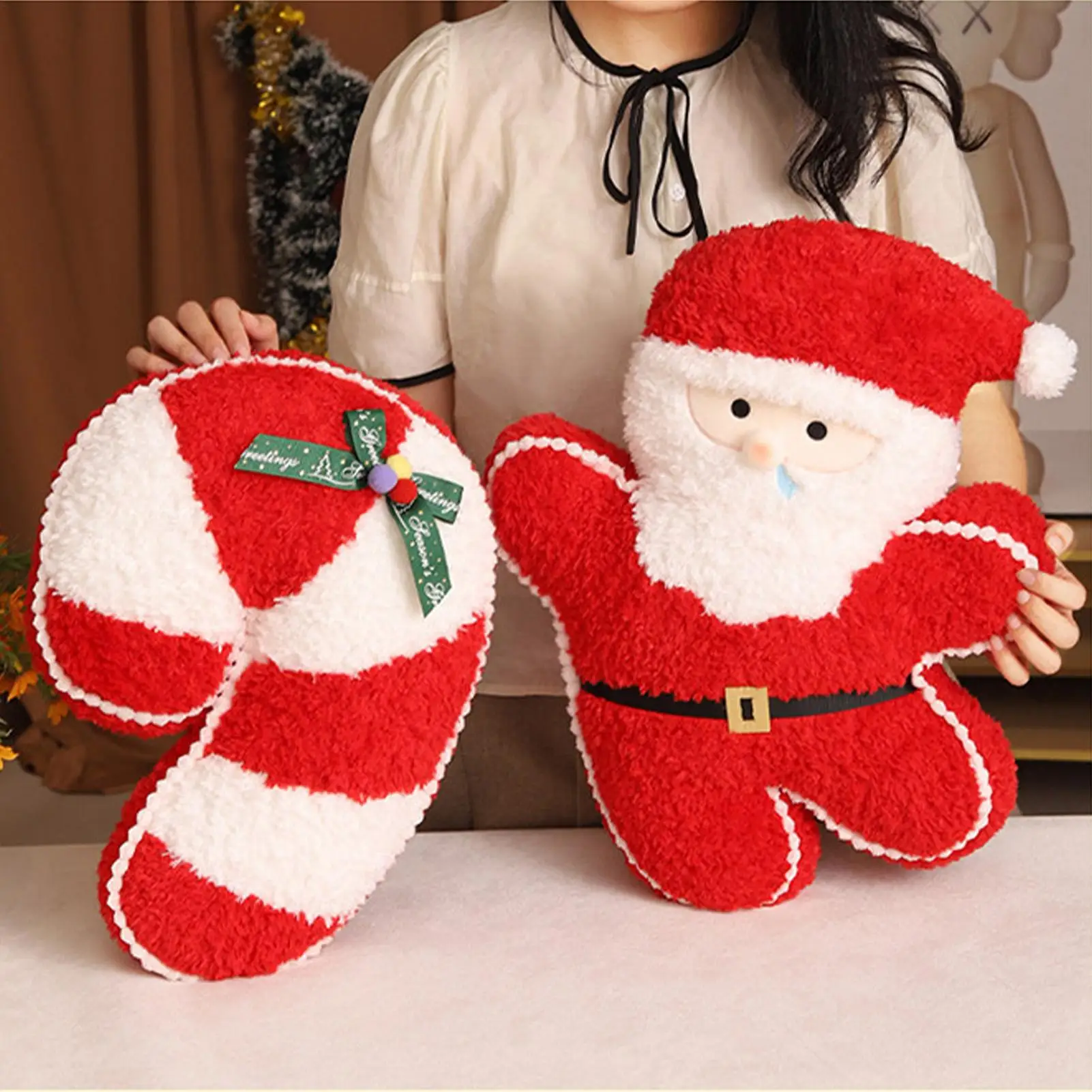 Bonecos de peluche navideños para niños, árbol de Papá Noel, muleta suave de peluche, juguetes para niños, regalo de decoración familiar de Navidad