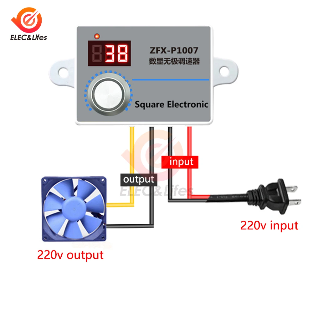 AC 220V 500W Infinite Speed Controller 0-100% Adjustable Pwm Motor Reducer Suitable For Dimming/Voltage/Temperature Control