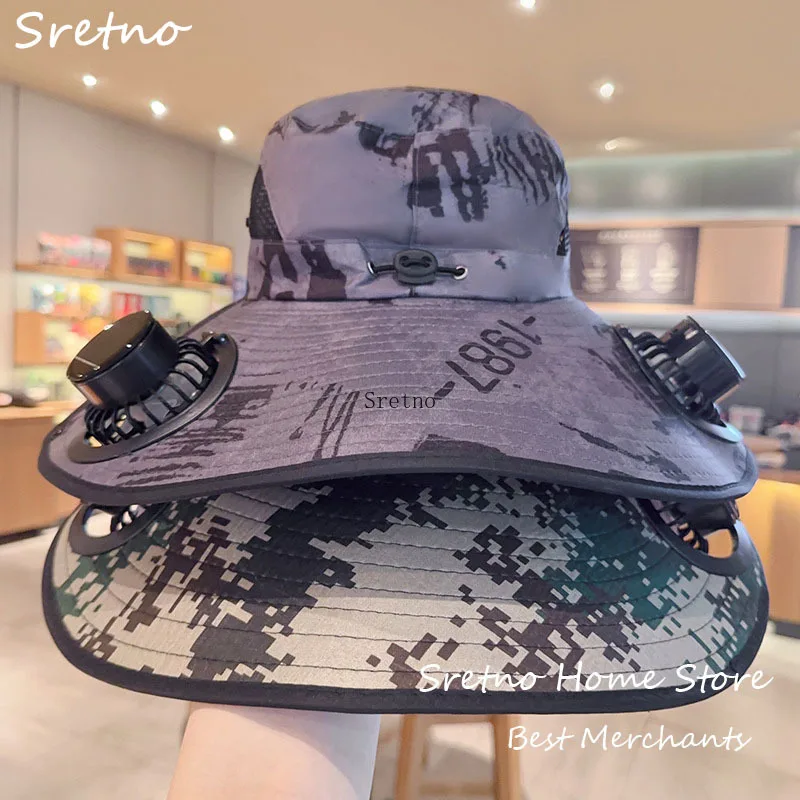 

Solar Fan Hat for Men and Women Summer Hiking and Fishing UV Protection Sun Shading Oversized Brim Sun Protection Fisherman Hats