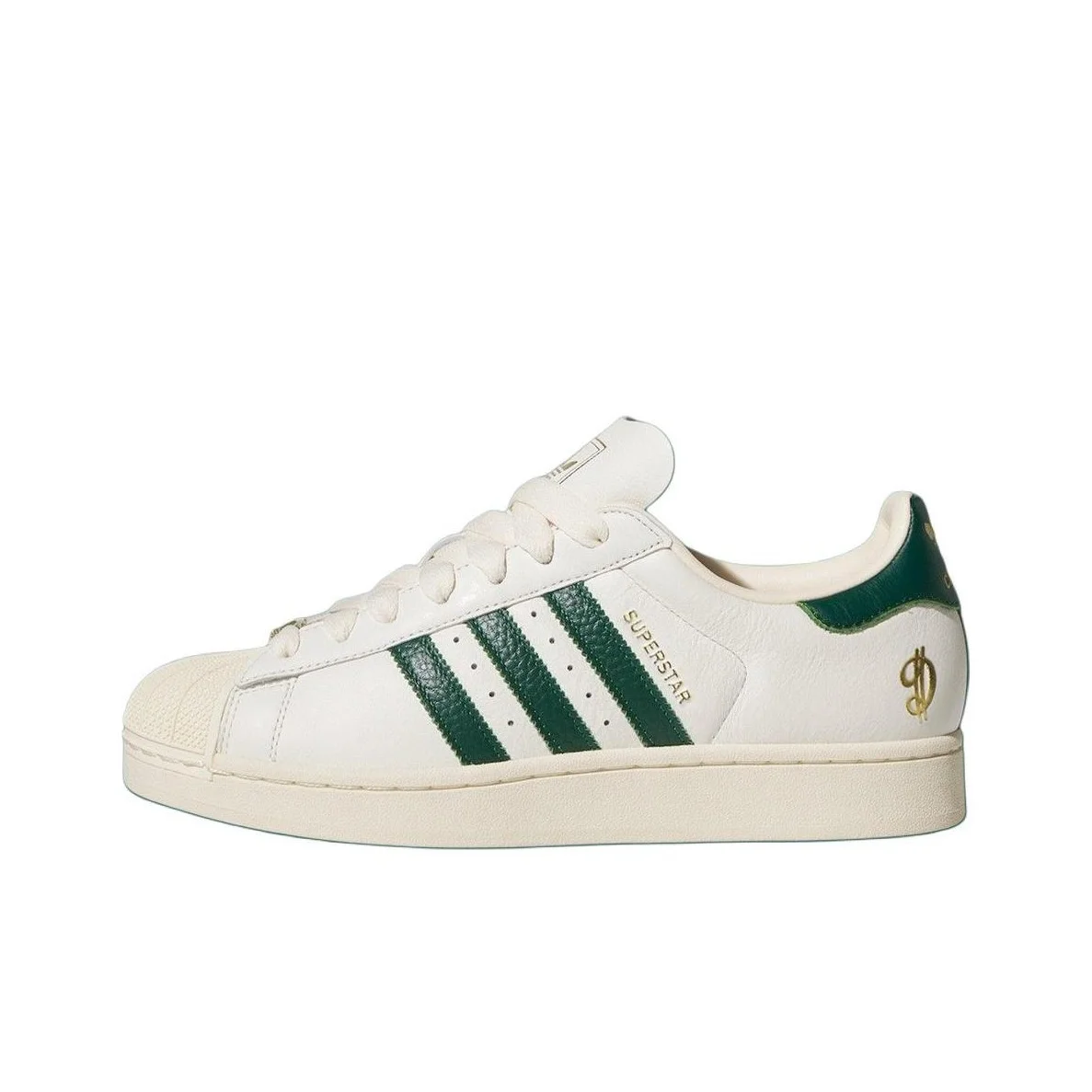 Adidas Originals SUPERSTAR Skateboard Shoes Unisex Low Top White/Green/Gold JQ6119