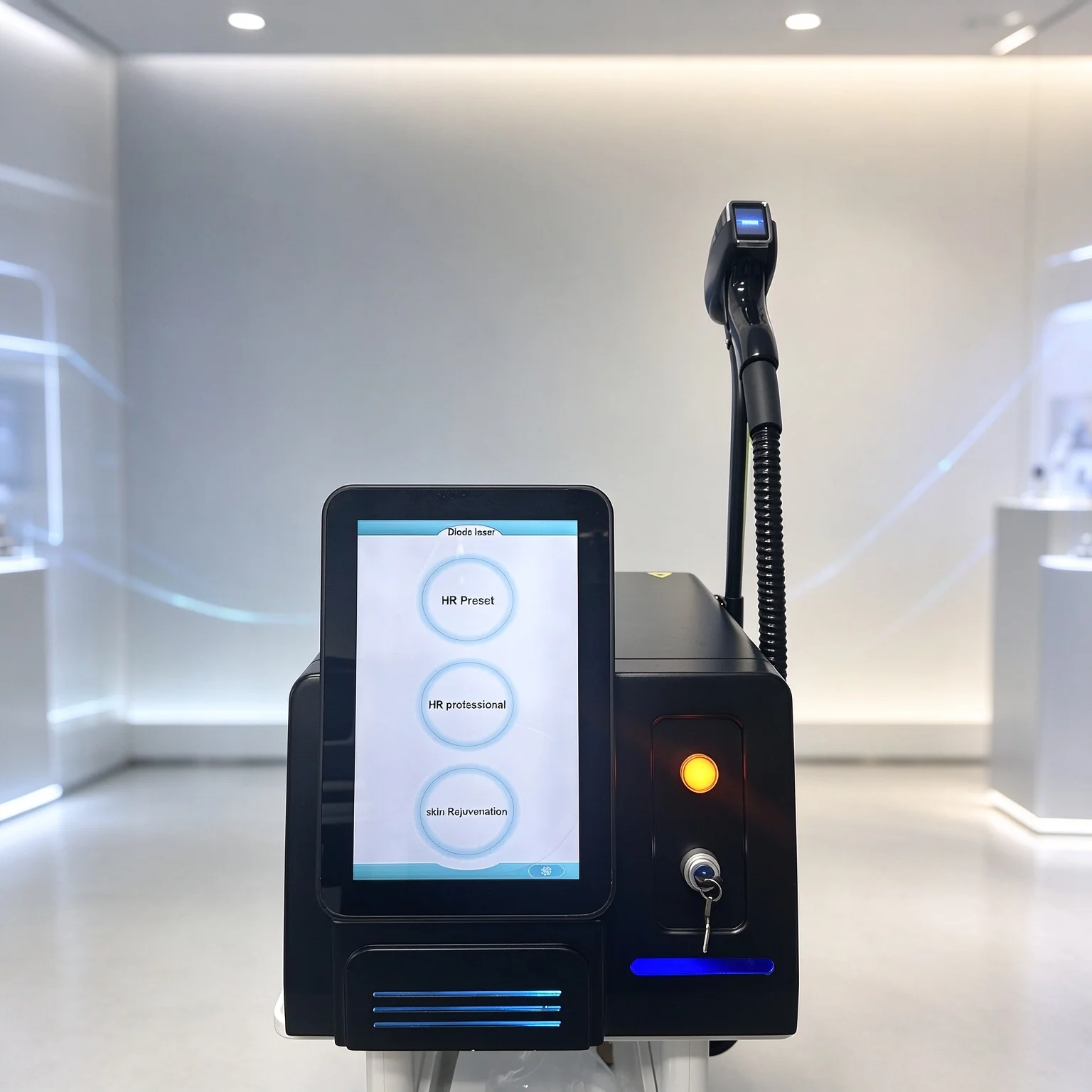 Myoslim FAC 4 Wavelength 10 Bars Hair lase Removal Machine Black Ice Platinum Cooling 808nm Diode Hair Removal Device
