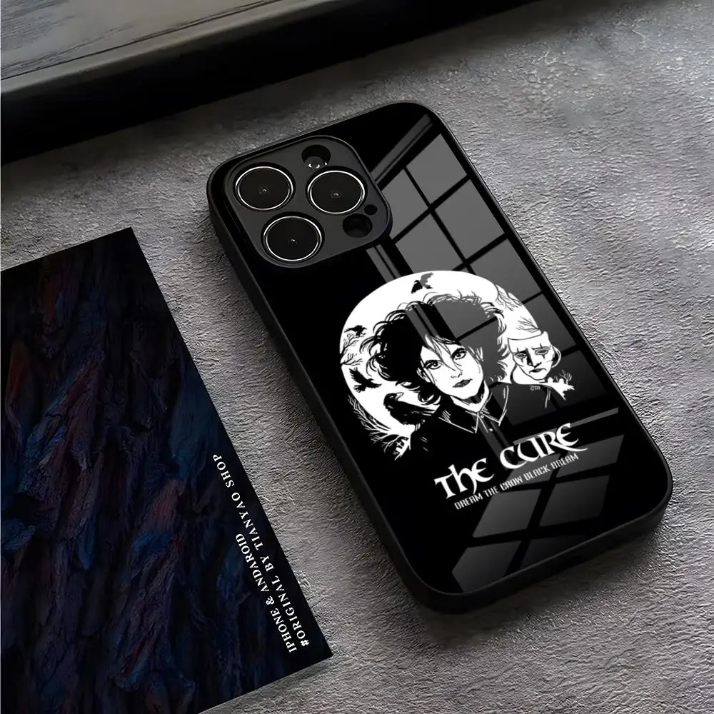 Vintage Rock Band The Cure Phone Case For IPhone 13 Pro Max 14 Plus 12 Mini 11 15 X XR XS 8 7 Plus SE Tempered Glass Back Cover