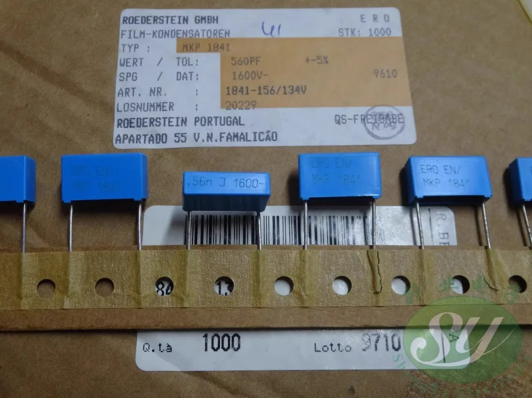 

5PCS ERO MKP1841 0.00056uf/1600V 0.56nf n56 560pf 561 New thin film capacitor