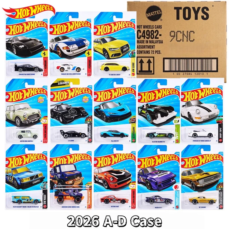

Original Hot Wheels Mainline Series Box Worldwide Basic Car 2026 A-D Case Brand New Full Box Wholesale Cars Model Collection Toy