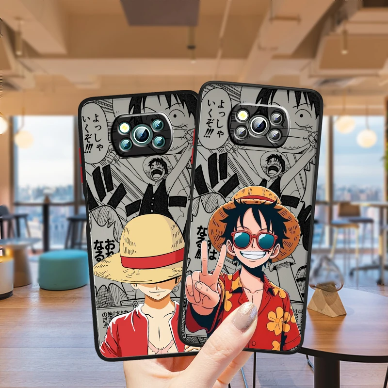 

Pirate King Luffy Fashionable Frosted Translucent For Xiaomi Mi Poco X5 X4 X3 M6 M5S M5 M4 M3 F5 F4 F3 GT Pro 5G Cover