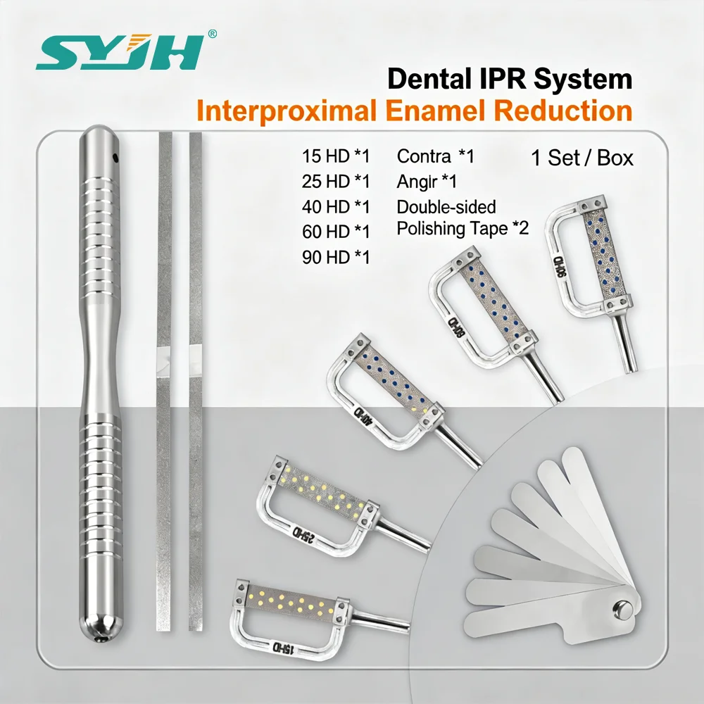 Dental Orthodontic IPR Kit Automatic Strip Double Sided Handle Slicing Tool Hospital Clinic Use Measuring Tape Stainless Steel