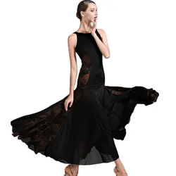 Sleeveless Round Neck Lace Standard Ballroom Dress Spanish Flamenco Dance Costumes Latin Ballroom Dress Dance Wear Party Dress