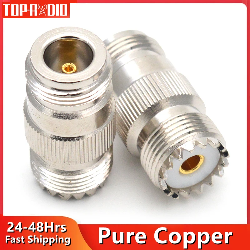 1PC N Type Female to UHF SO239 PL-259 Female RF Coaxial Adapter Straight Full Brass Copper Connector