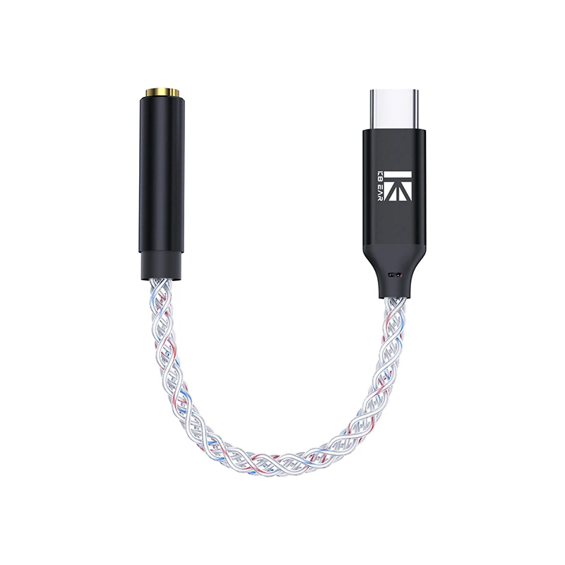 Type C to 3.5mm HiFi DAC Earphone Adapter KBEAR TC12 PRO 8 Core Type-c 3.5 Jack Audio Cable For iPhone 15 16 Huawei Xiaomi