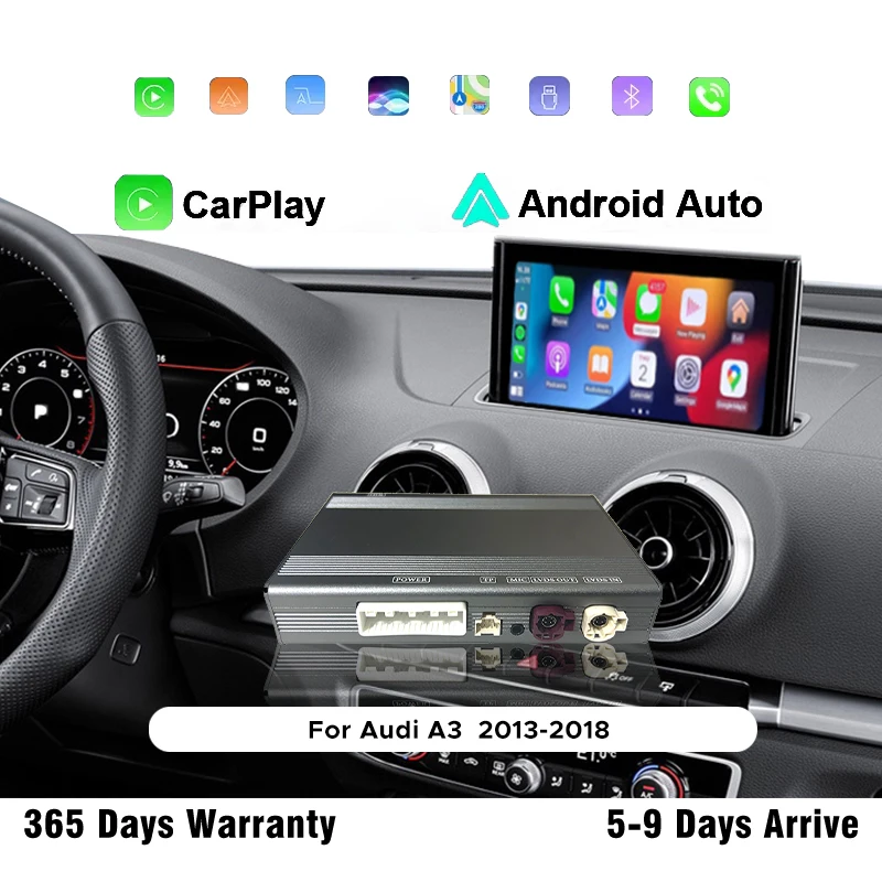 

Wireless CarPlay Interface For Audi A3 2013-2018 Android Auto Car DVD Player Mirror Link AirPlay Navigation Plug and Play