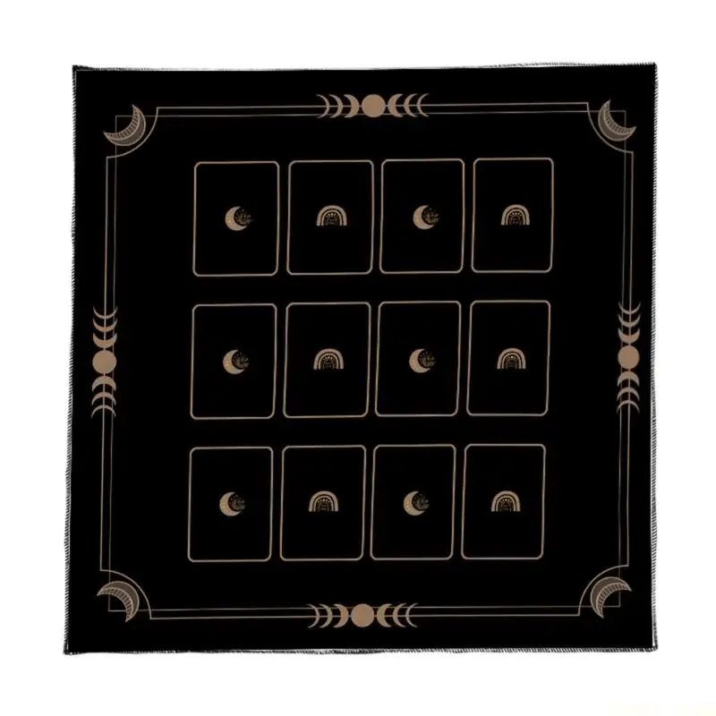 U2JB Foldable Tarots Practice Cloth Soft Mystical Themed Velvets Divination Cloth