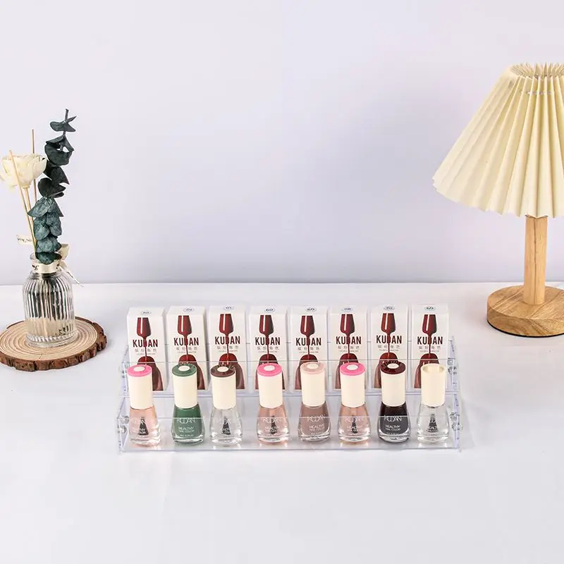 Transparent Acrylic Stepped Nail Polish Display Rack 2/3/4/5/6/7 Layer Cosmetics Perfume Lipstick Badge Small Doll Storage Rack