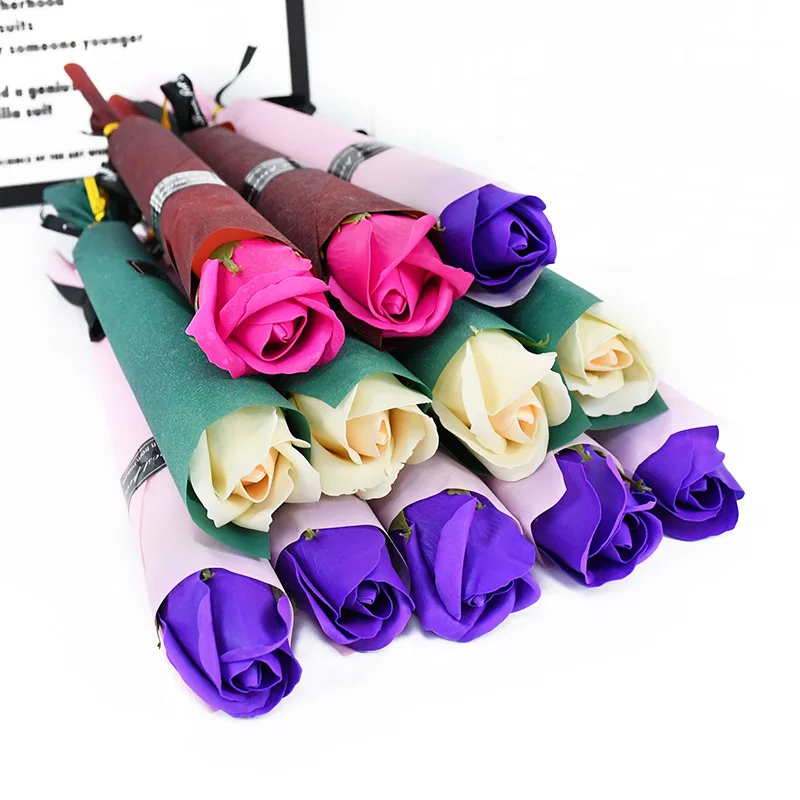 

5PCS Artificial Soap Eternal Rose Flower Romantic Valentines Day Gift Simulation Flower DIY Flower Bouquet Gift Party Favors