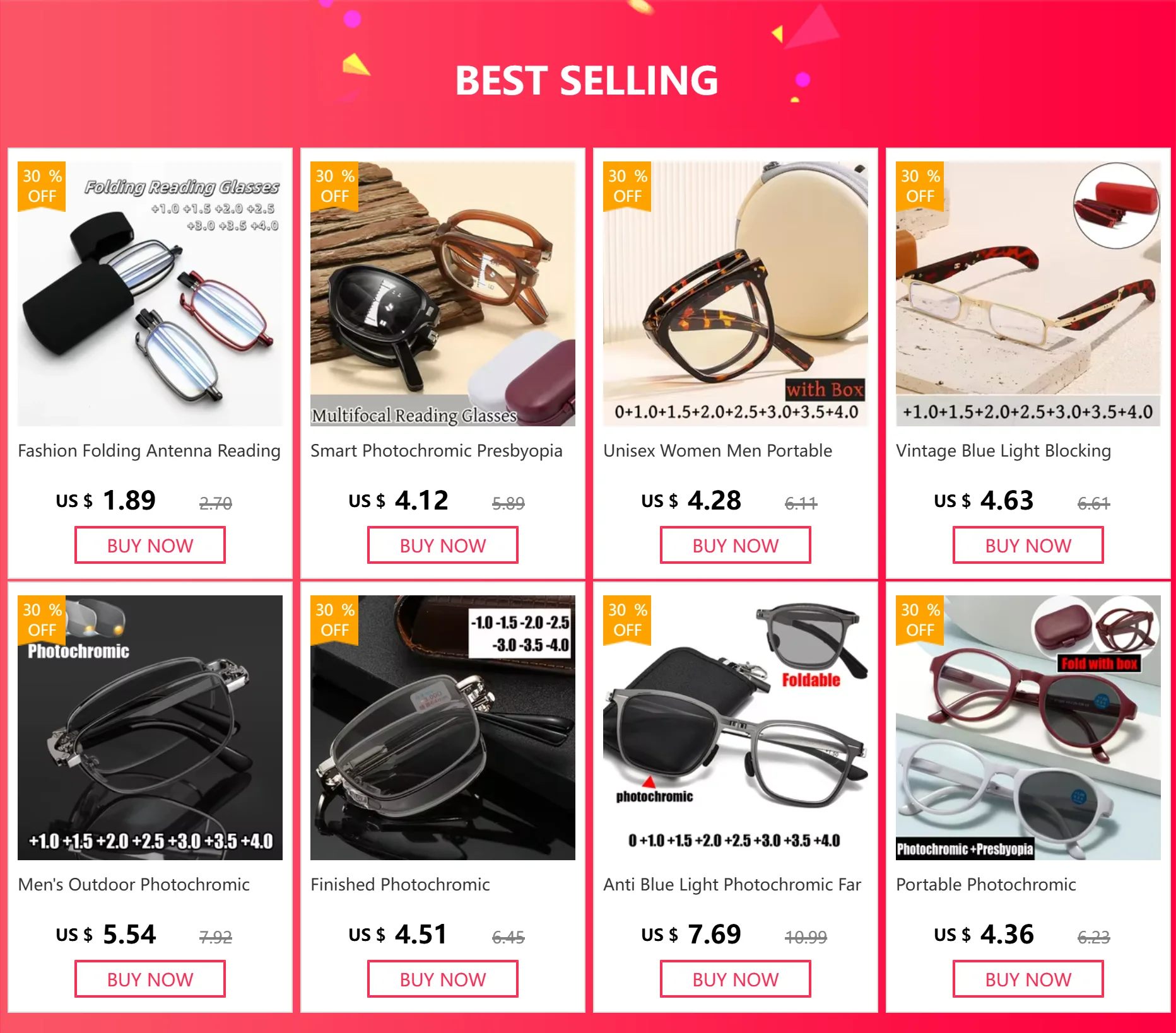 Tragbare Falten Photochrome Multifokale Lesebrille Männer Frauen Anti Blau Licht Presbyopie Brillen Dioptrien +1,0 Bis +4,0 – Detail 1
