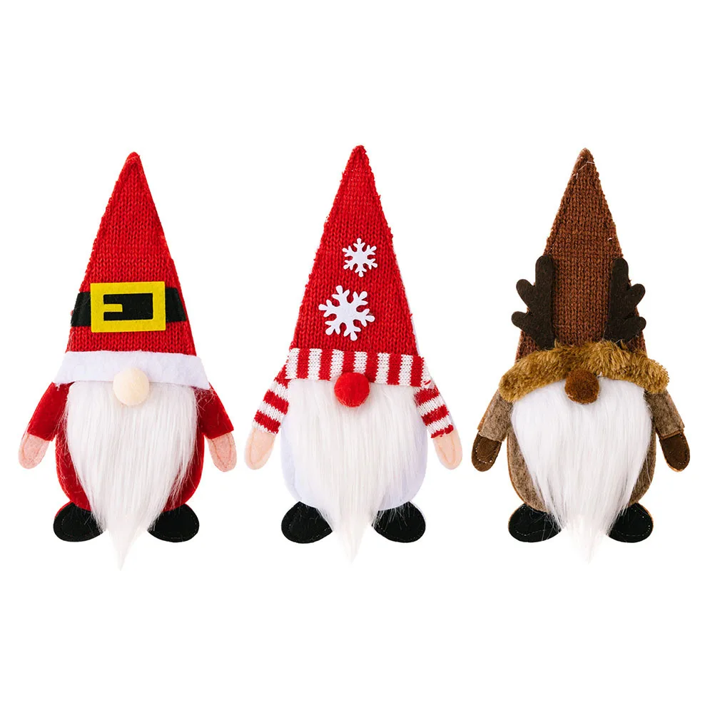 

3Pcs Christmas Silverware Holder Gnome Cutlery Bags Washable Tableware Pouches for Holiday Party Dining Decoration