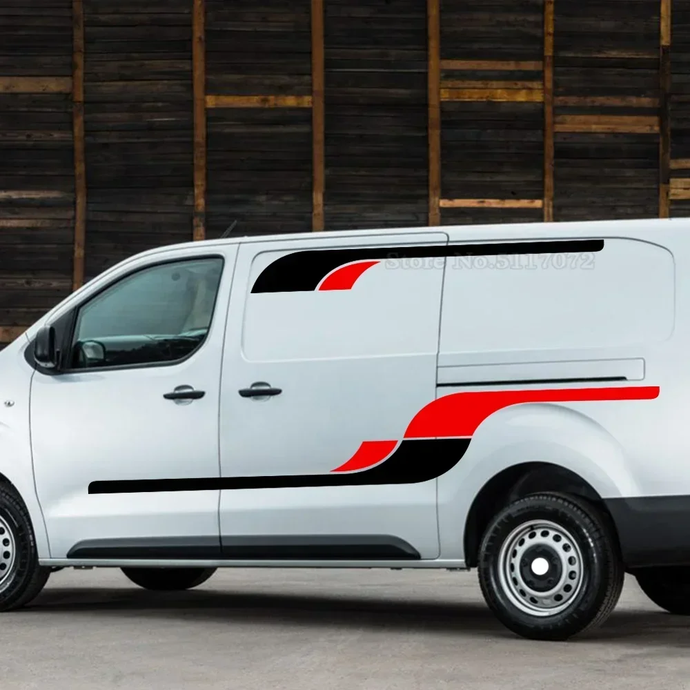 

4 шт. длинные полосатые графические наклейки на боковые части автомобиля для Peugeot Boxer, Citroen Jumper, Fiat Ducato, автомобильные аксессуары, виниловая пленка для декора