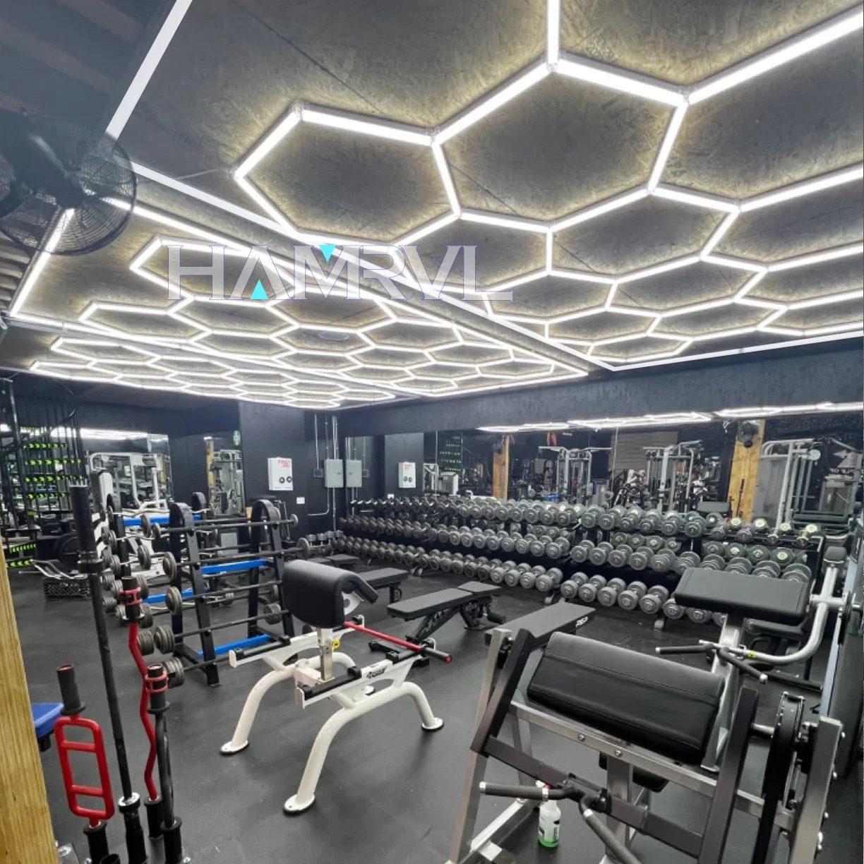 Luz hexagonal de garaje de 6000K, adecuada para gimnasio, peluquería, techo, fotografía, coche, tienda de belleza, bar, iluminación de trabajo LED comercial