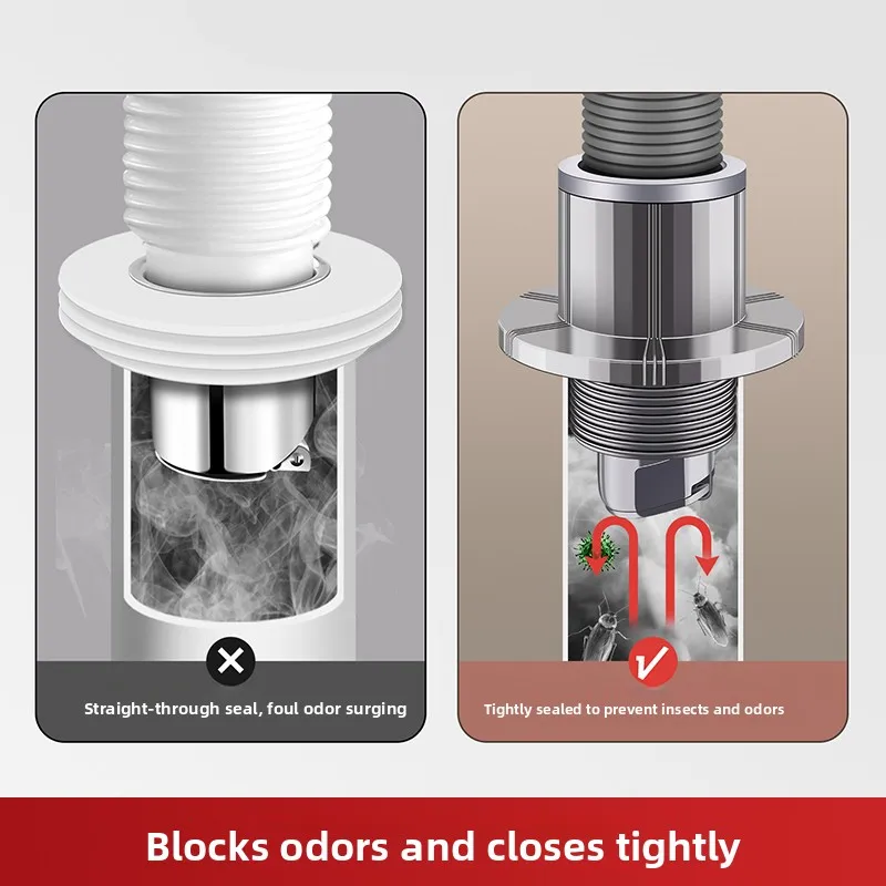 Upgraded Direct Drain Plug Seal - Universal Sink Drain Stopper, Leak-Proof Easy-Install Bathroom/Kitchen Drain Plug with Single-