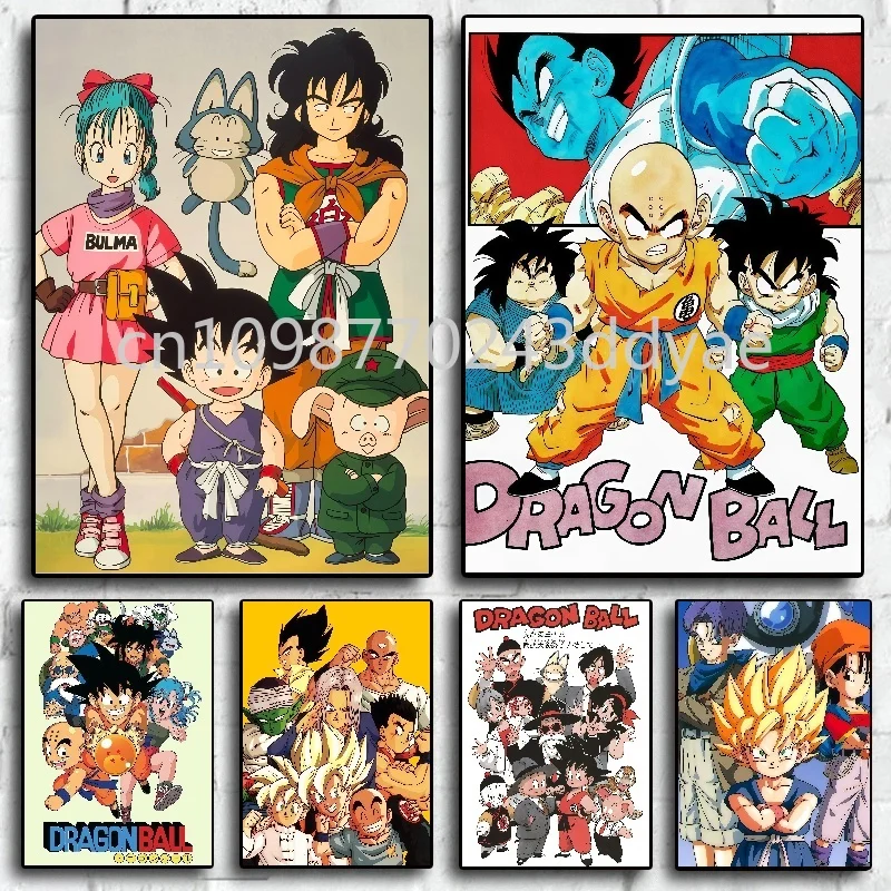 

Printed Cartoon Canvas Painting Dragon Ball Poster Super Cute Wukong Vegeta Picture Living Room Bedroom Wall Art Decor Mural