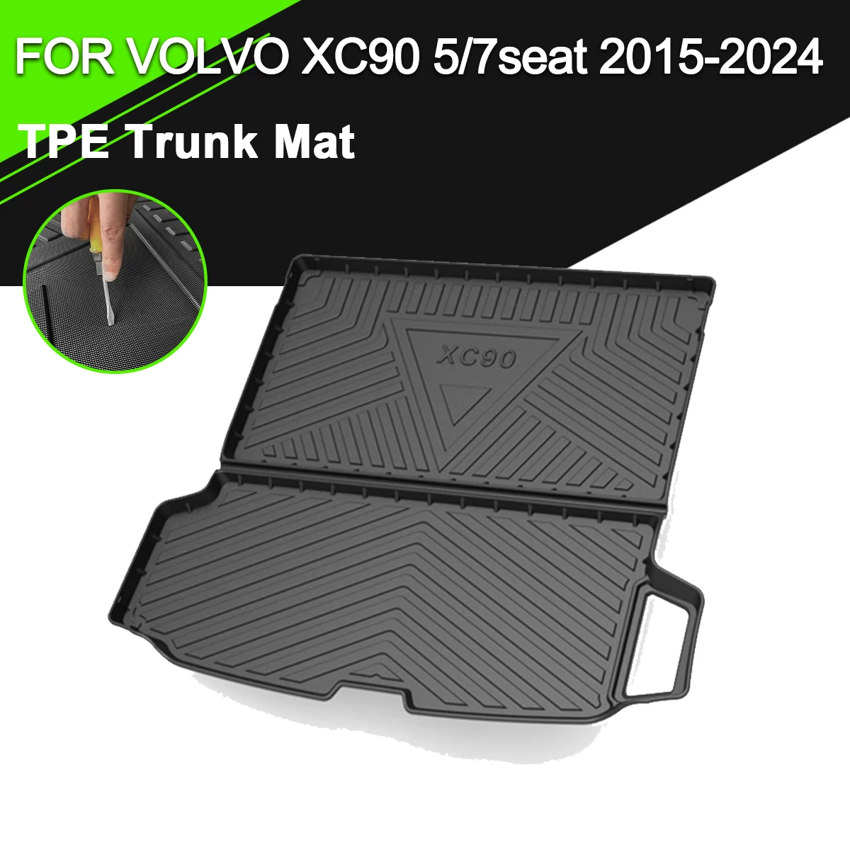 

Trunk Mat TPE FOR VOLVO XC90 5/7seat 2015-2024 Car Waterproof Non-Slip Rubber Cargo Liner Accessories