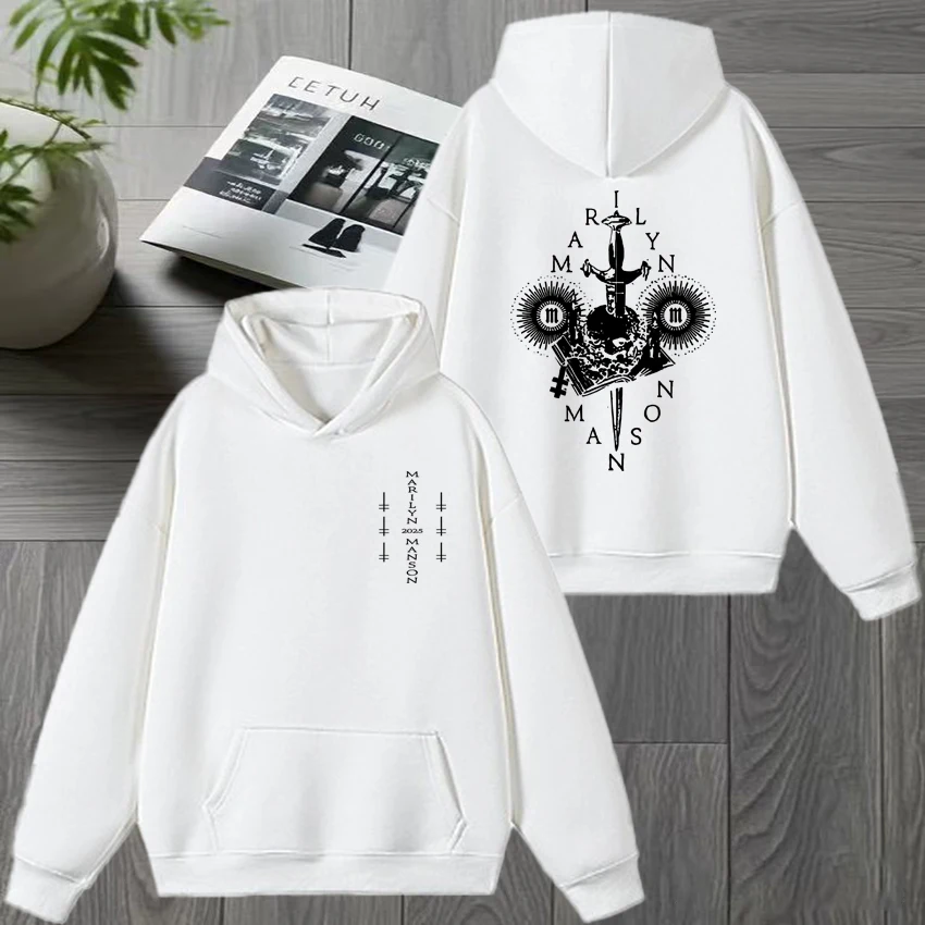 

Hot Singer Marilyn Manson New Album Tour 2025 Hoodie Men women punk harajuku streetwear Unisex Fleece Casual Winter Sweatshirt