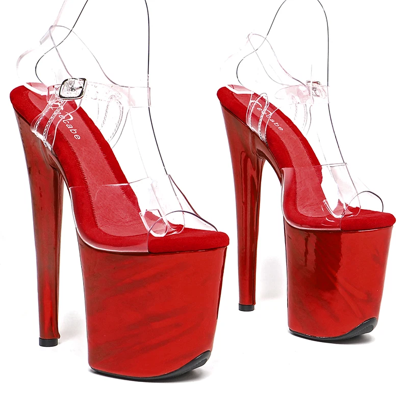 

Leecabe 20cm/8inches Clear PVC upper Platform high heel Trendy fashion sandals party stripper heel pole dance shoes