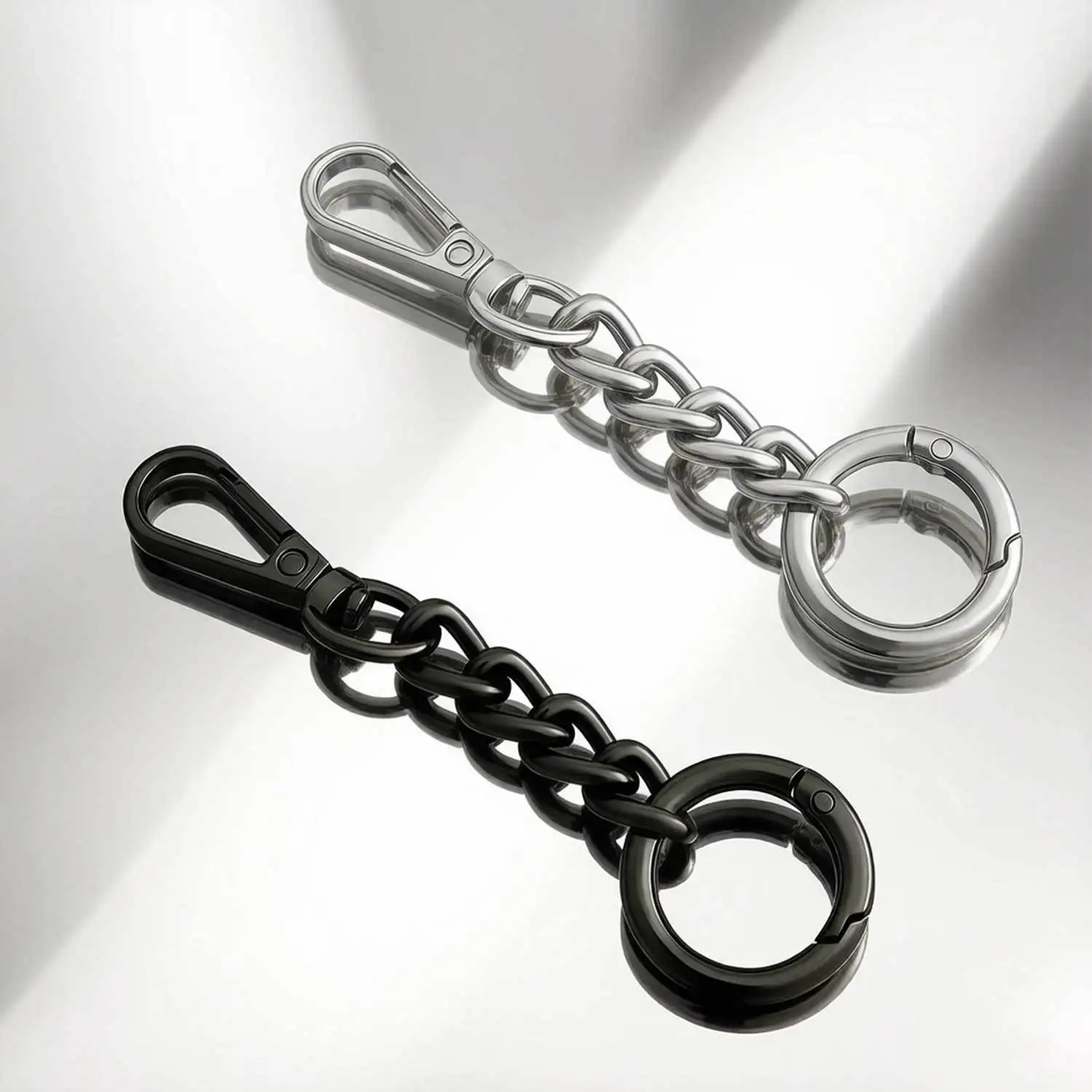 2pcs Key Chain Metal Keychain Extender with Swivel Snap Hook and Spring Ring Clasp, for Keys Bag Accessories Men's Keychain