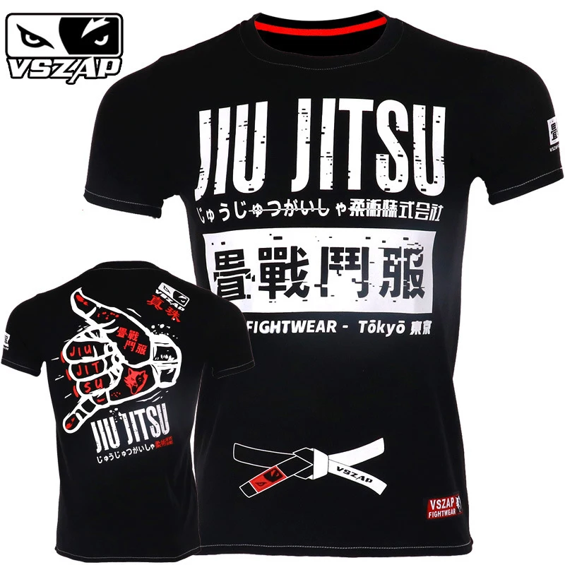 

MMA BJJ Jiu Jitsu T VS Men's Muay Thai Bo Shirt Cotton Martial Arts Fight Gym Training Wear Kickbo Top Tee