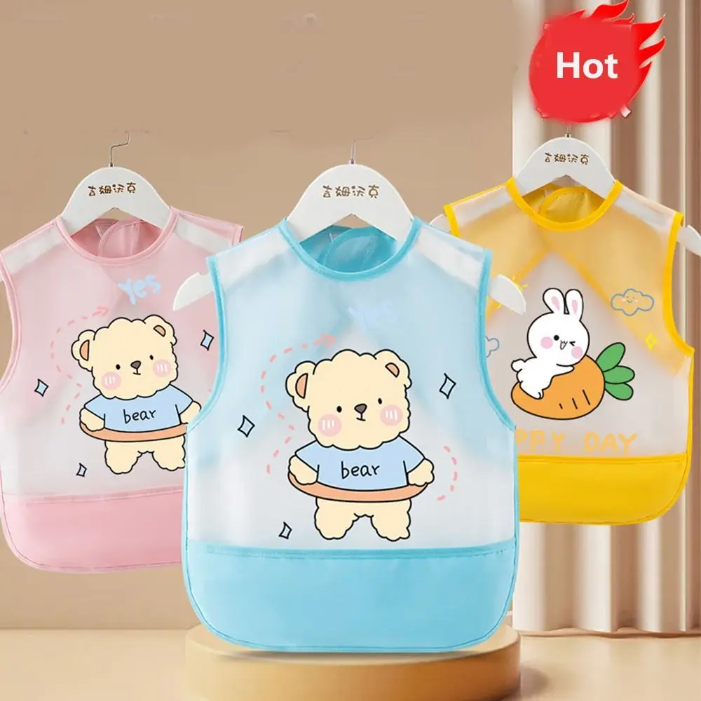 Cute Animal Pattern Baby Feeding Bib Anti-dirty Sleeveless Sleeveless Bibs Bear Waterproof Saliva Towel Burp Apron Summer