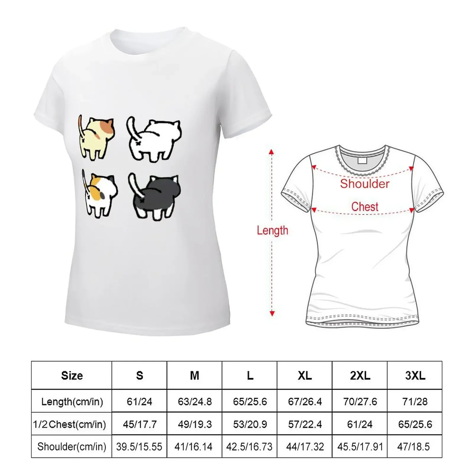 Neko Atsume - Butts T-shirt graphics hippie clothes cute tops t-shirt dress for Women long