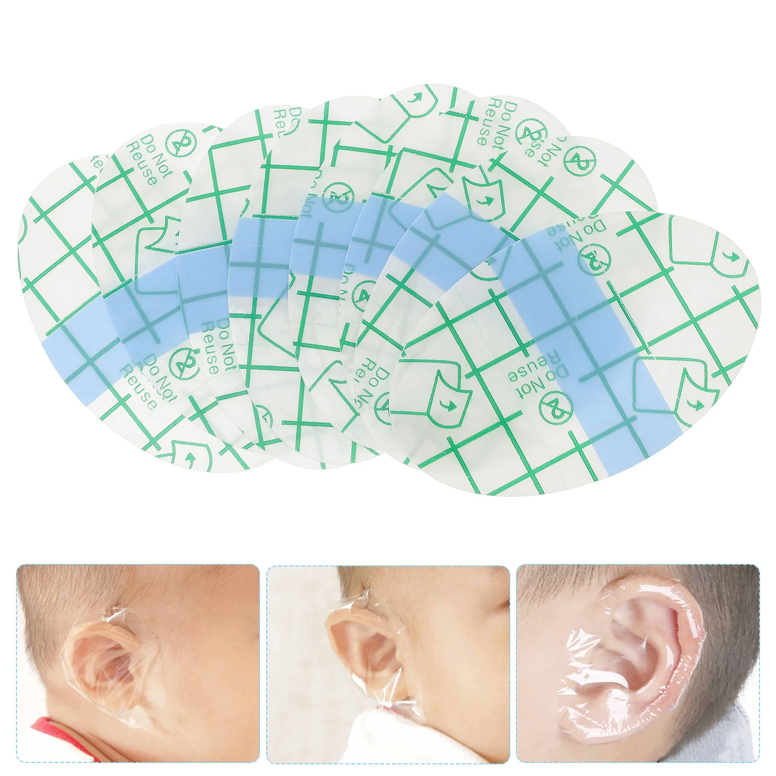 50 Sheets Waterproof Ear Protector Baby Swimming Cover Caps Ear Protection Patch Shower Cap Tool Newborn Cap Sticker