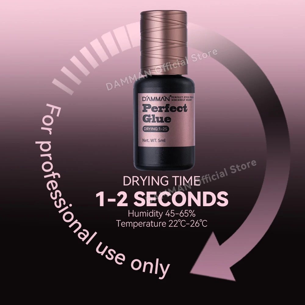 Damman 5ml cola de extensão de cílios profissional 1-2 segundos de secagem rápida cola de extensão de cílios adesivo preto cola de cílios de longa duração