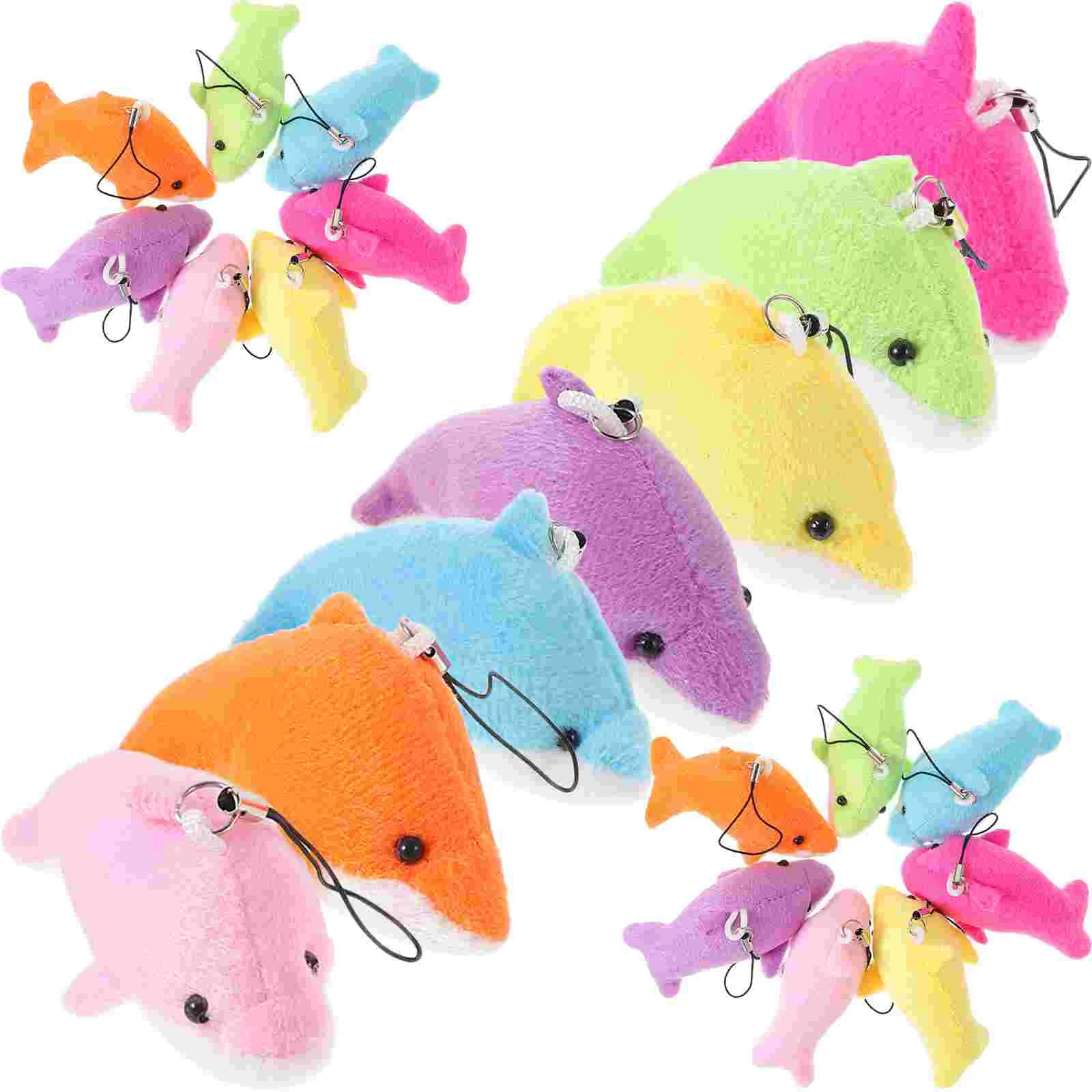 

25 Pcs Plush Toy Animals Dolphin Keychain Baby Backpack Pendant Schoolbag Pendants Keyring Miss Stuffed Dolls