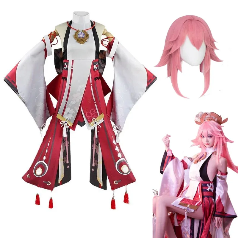 

Genshin Impact Yae Miko Косплей Костюм Guuji Полный комплект Необычные наряды Платье Головные уборы Игровой костюм Yae Miko Guuji Косплей Новое поступление