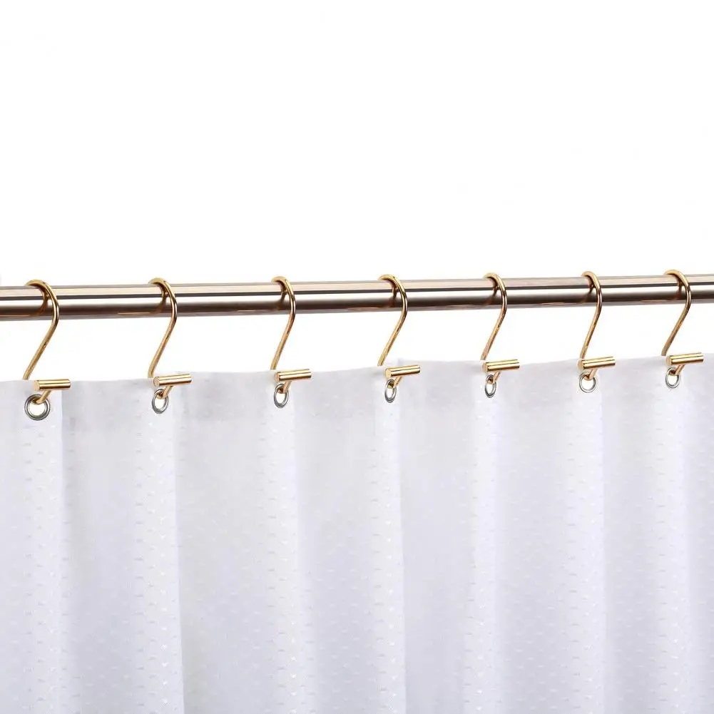 12Pcs Creative Smooth Sliding Shower Curtain Hooks Reusable Shower Curtain Ring Strong Load-bearing Household Accessories