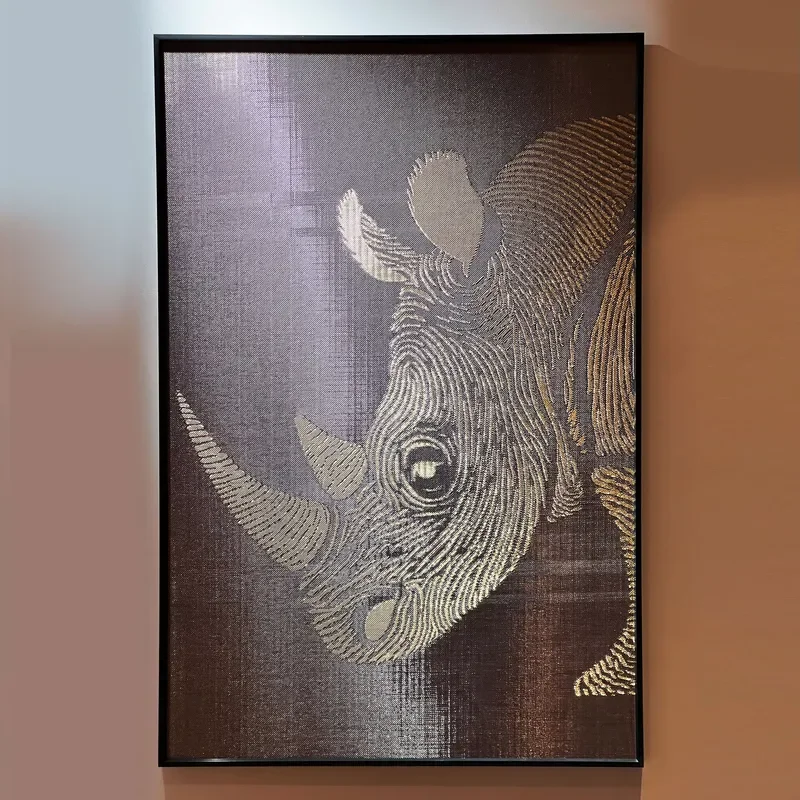 Customized Theme Pattern Metal Mesh Wall Art Metal Textile Mesh Painting for Commercial Space Decoration