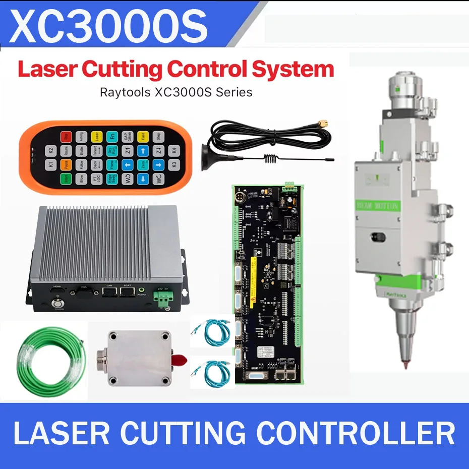 Raytools XC3000S نظام التحكم في القطع بالليزر رأس القطع التركيز التلقائي BM110 3.3kw مع محرك 220 فولت