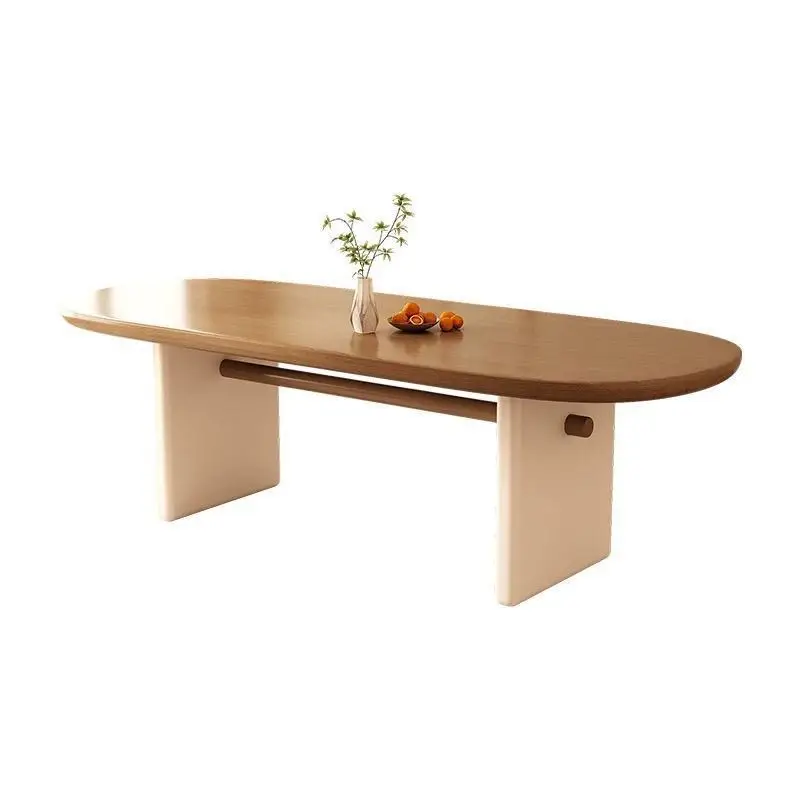 Комбинация овального обеденного стола и стула из массива дерева, французский антикварный верстак, офисный конференц-стол