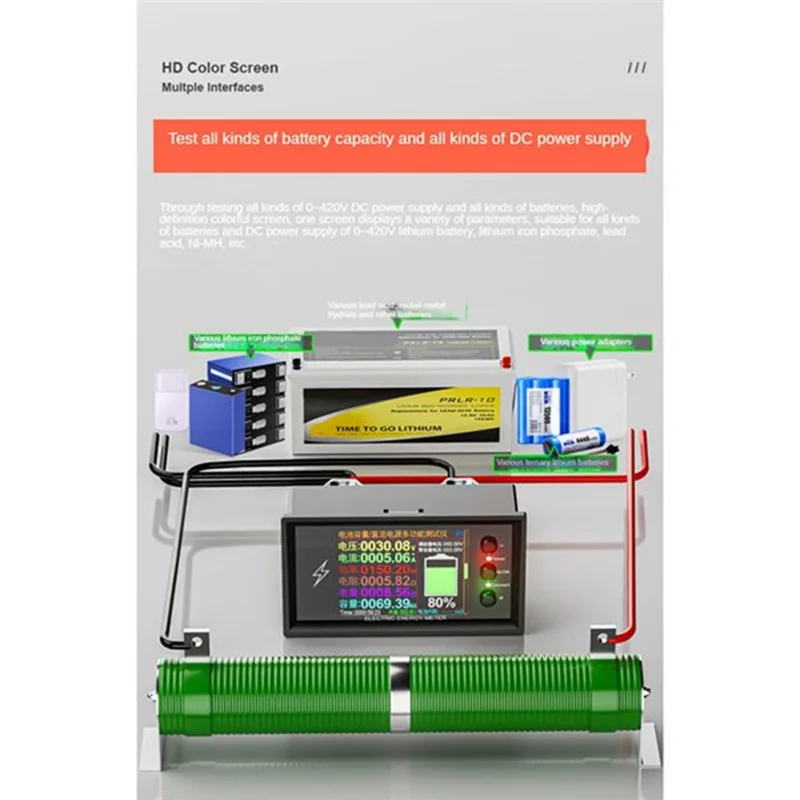 -MEOF DC 0-420V 300A Wifi Electric Energy Meter Battery Capacity Tester DC Current Voltage Power Meter With Relay Module