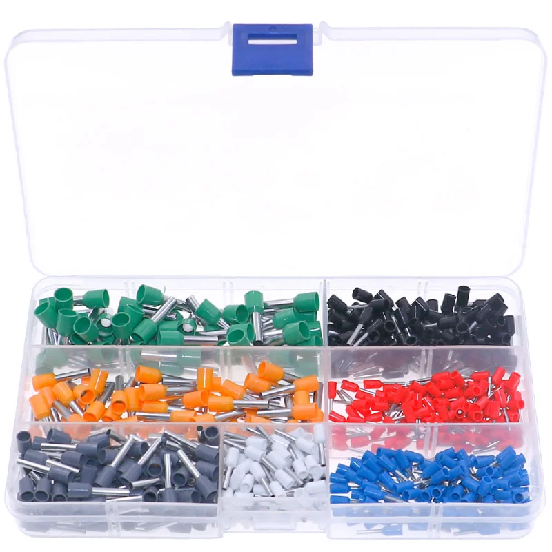 600Pcs Insulated Cord End Terminal Boots Lace Ferrules Kit Set Wire Copper Crimp Connector Assorted set