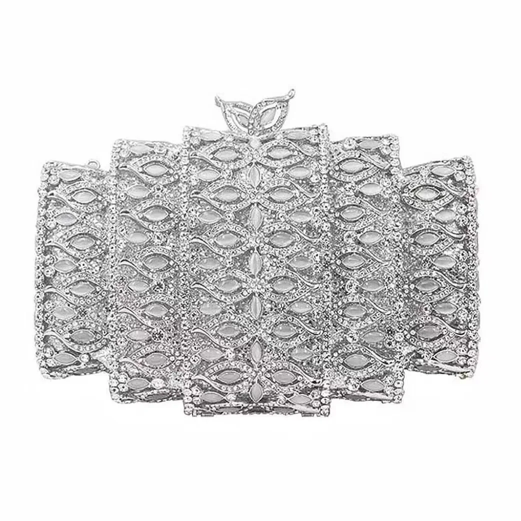 Nigeria New Fashion Rhinestone Bag Metal Party Female Crystal Diamond Clutch Bag Ladies Wedding Dinner Bag