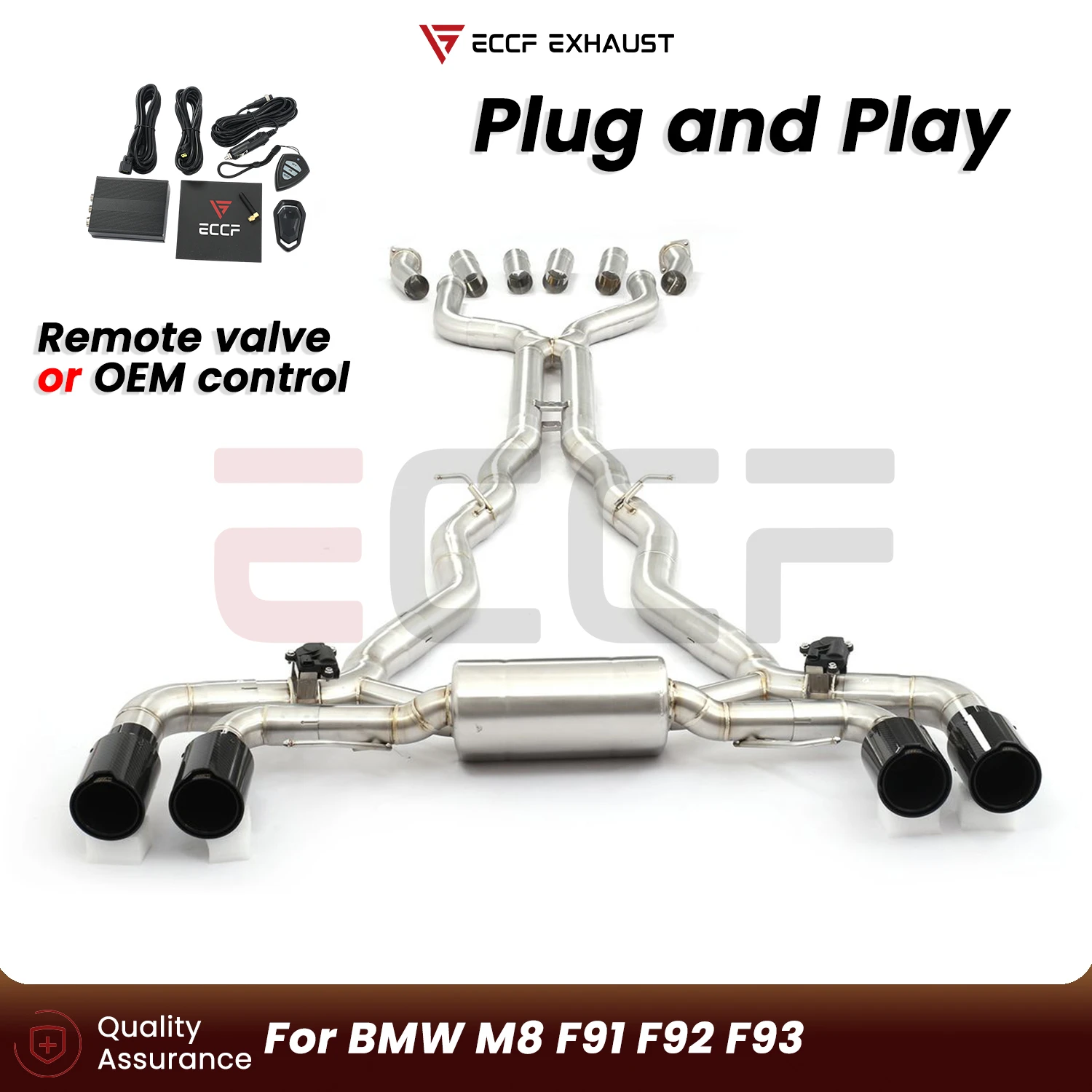 

Sporty Stainless Steel Catback exhaust FOR BMW M8 F91 F92 F93 Aggressive exhaust Sound Plug and Play Performance Upgrade
