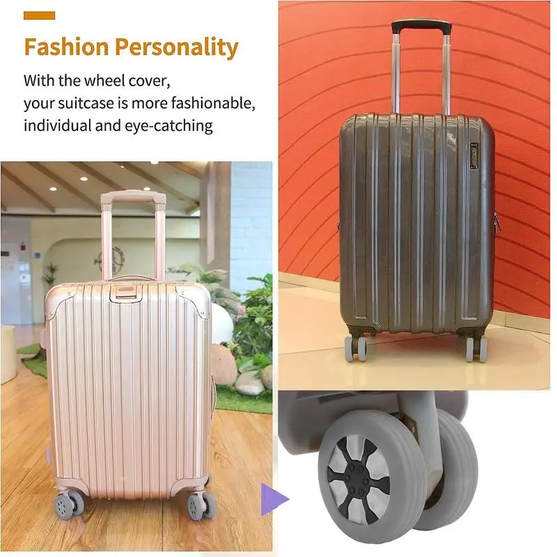 Luggage Wheels Protector Silicone Luggage Accessories Wheels Cover For Most Luggage Reduce Noise For Travel Luggage Suitcase