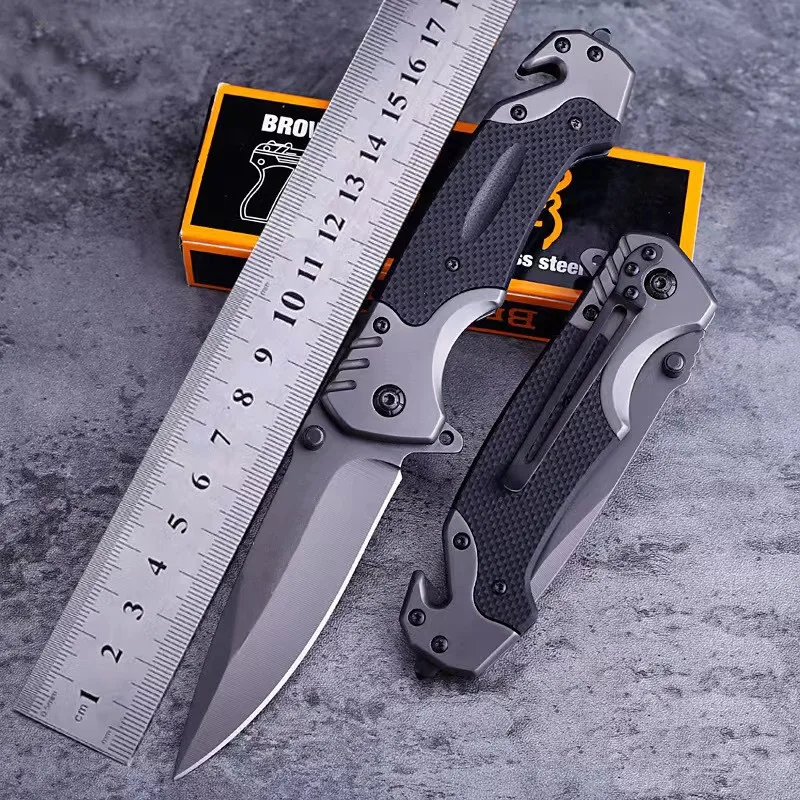 Stainless steel high hardness outdoor folding knife camping carry mini survival sharp folding knife portable fruit knife