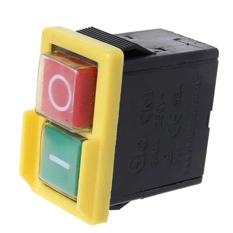 AC 250V 6A impermeabile pulsante macchina sega taglierina trapano On Off interruttore scatola controller interruttori elettromagnetici KJD6 5e4