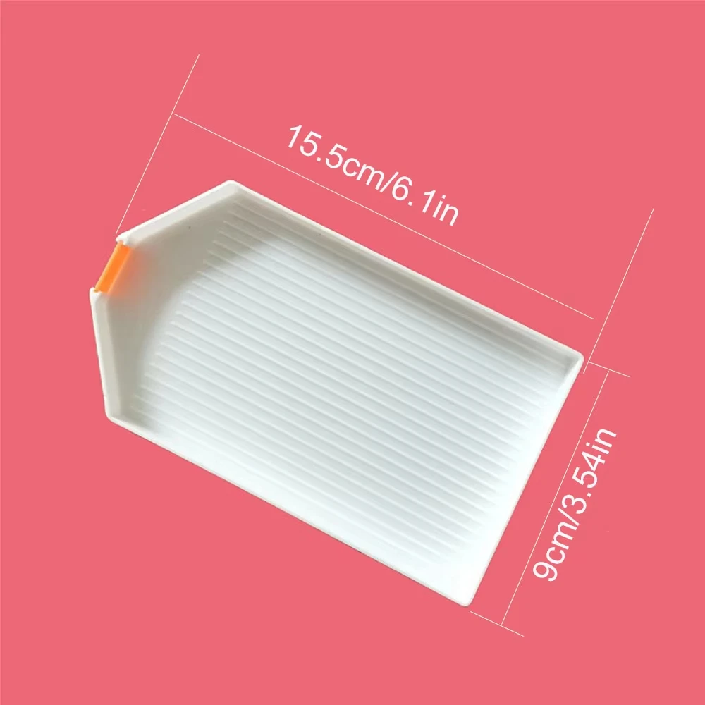 Diamond Painting Tray Accessories Kit Durable Plastic Sorting Tray 15cm/6.02in, White, Dual Spout Sharp & Round for Beads Crafts