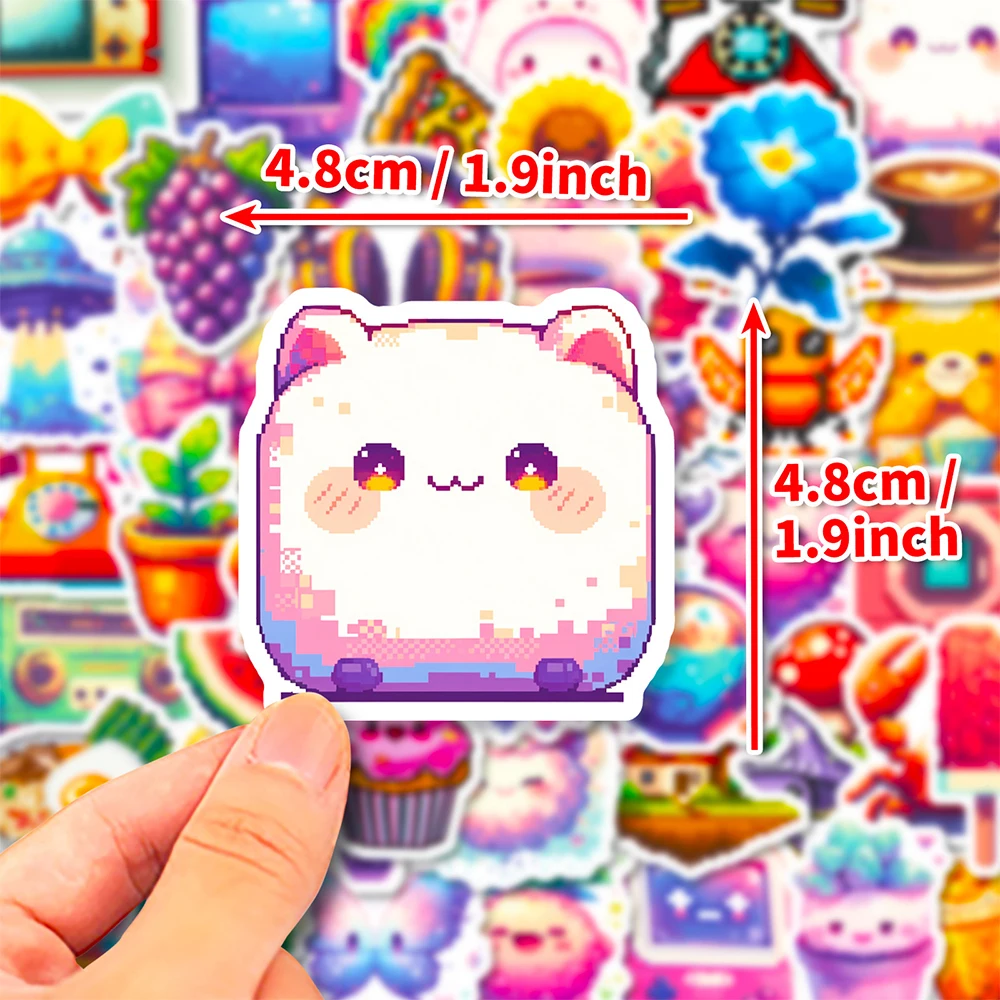 

10/30/50pcs Cute INS Style Pixel Cartoon Stickers Aesthetic DIY Laptop Phone Scrapbook Notebook Kawaii Graffiti Sticker for Gift